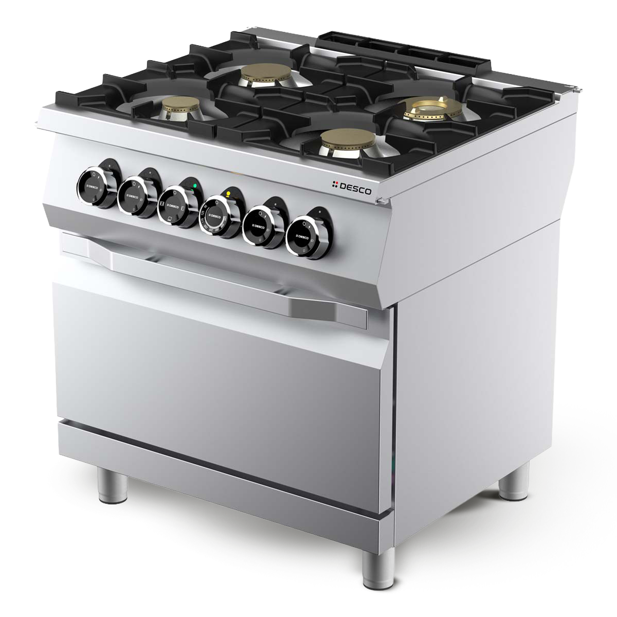 GAS KITCHEN RANGE 4 BURNERS + ELT OVEN 2/1