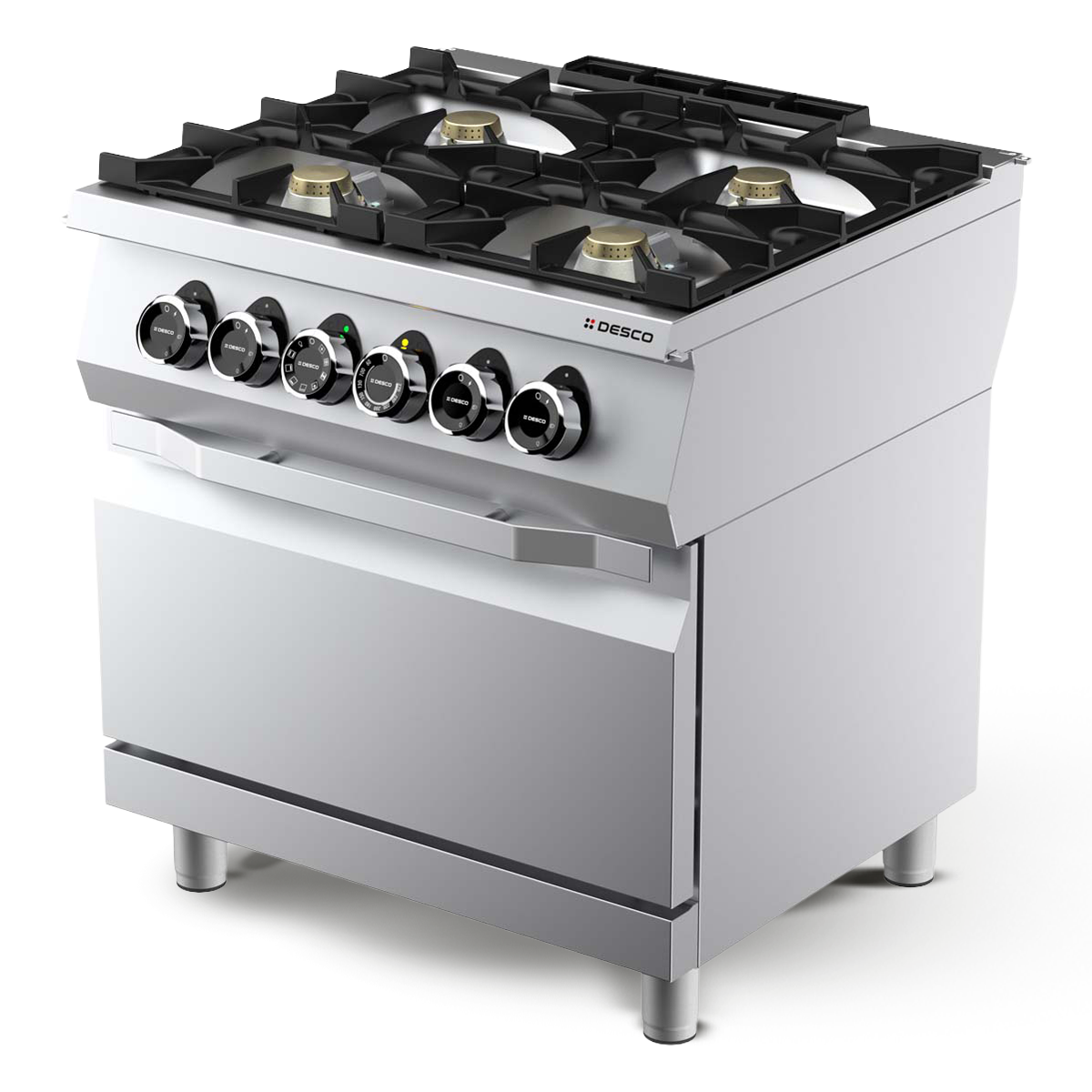 GAS KITCHEN RANGE 4 BURNERS + ELT OVEN 1/1 VENTILATED