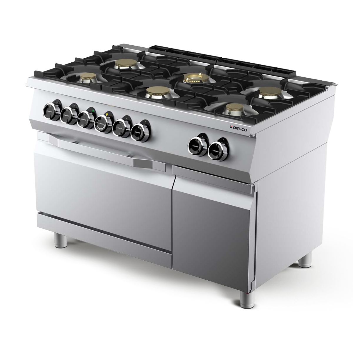 GAS KITCHEN RANGE 6 BURNERS + ELT OVEN 2/1