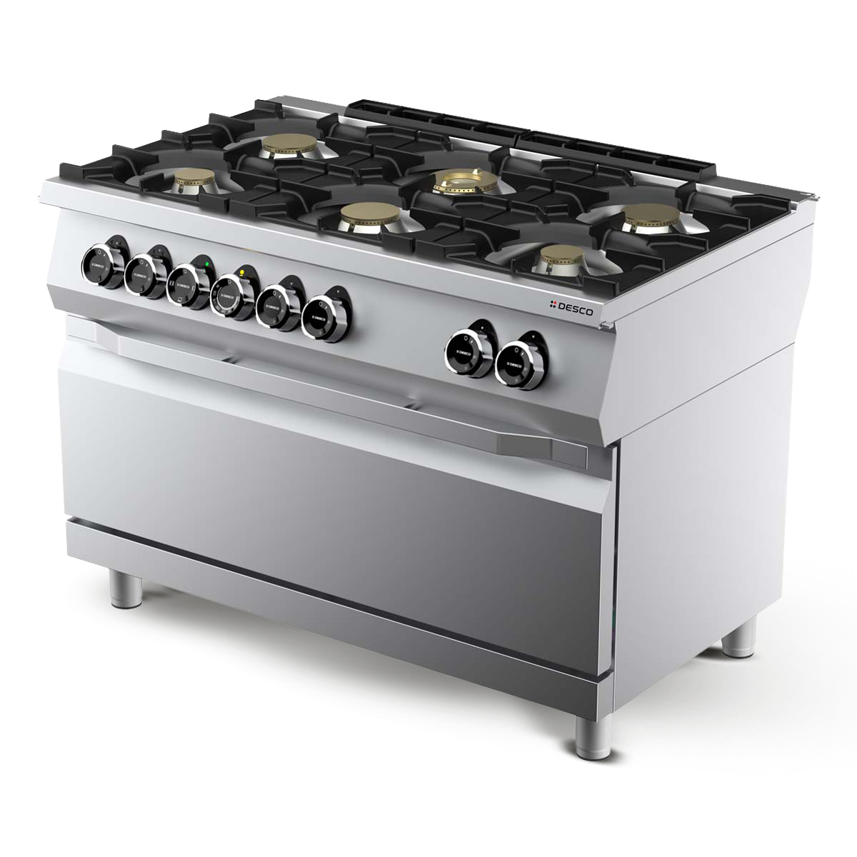 GAS KITCHEN RANGE 6 BURNERS + ELT OVEN MAXI