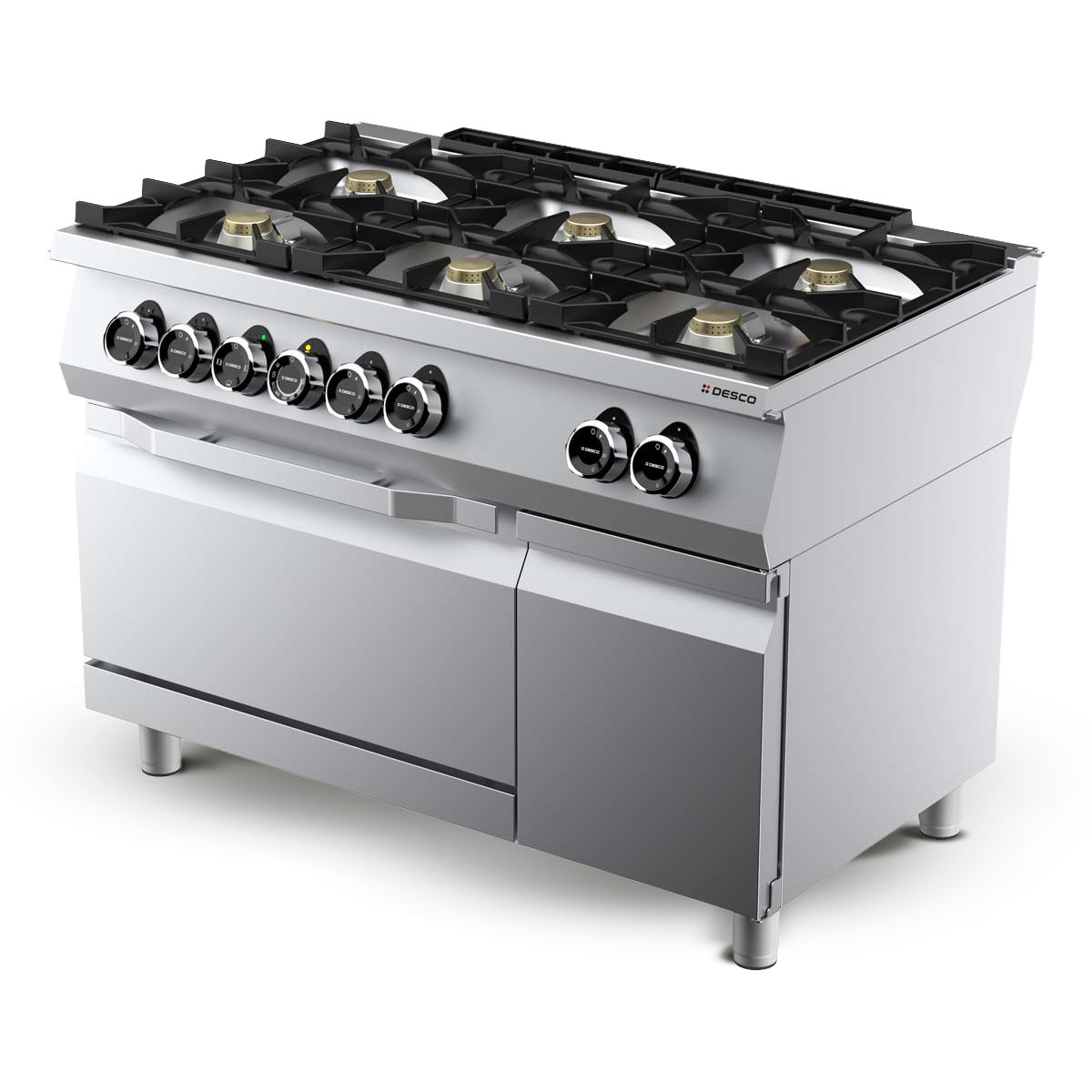 GAS KITCHEN RANGE 6 BURNERS + ELT OVEN 2/1