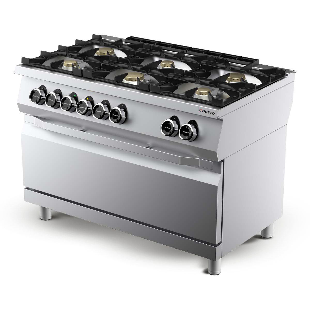 GAS KITCHEN RANGE 6 BURNERS + ELT OVEN MAXI
