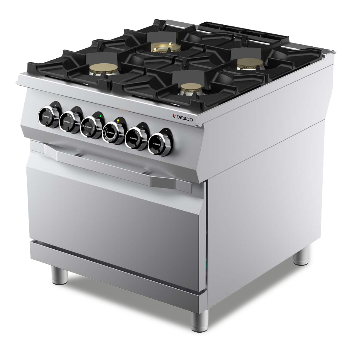 GAS KITCHEN RANGE 4 BURNERS + ELT OVEN 2/1