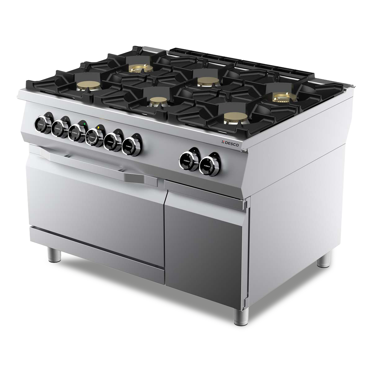GAS KITCHEN RANGE 6 BURNERS + ELT OVEN 2/1