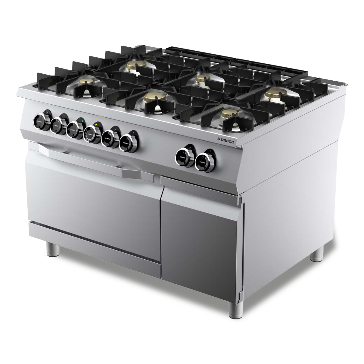 GAS KITCHEN RANGE 6 BURNERS + ELT OVEN 2/1
