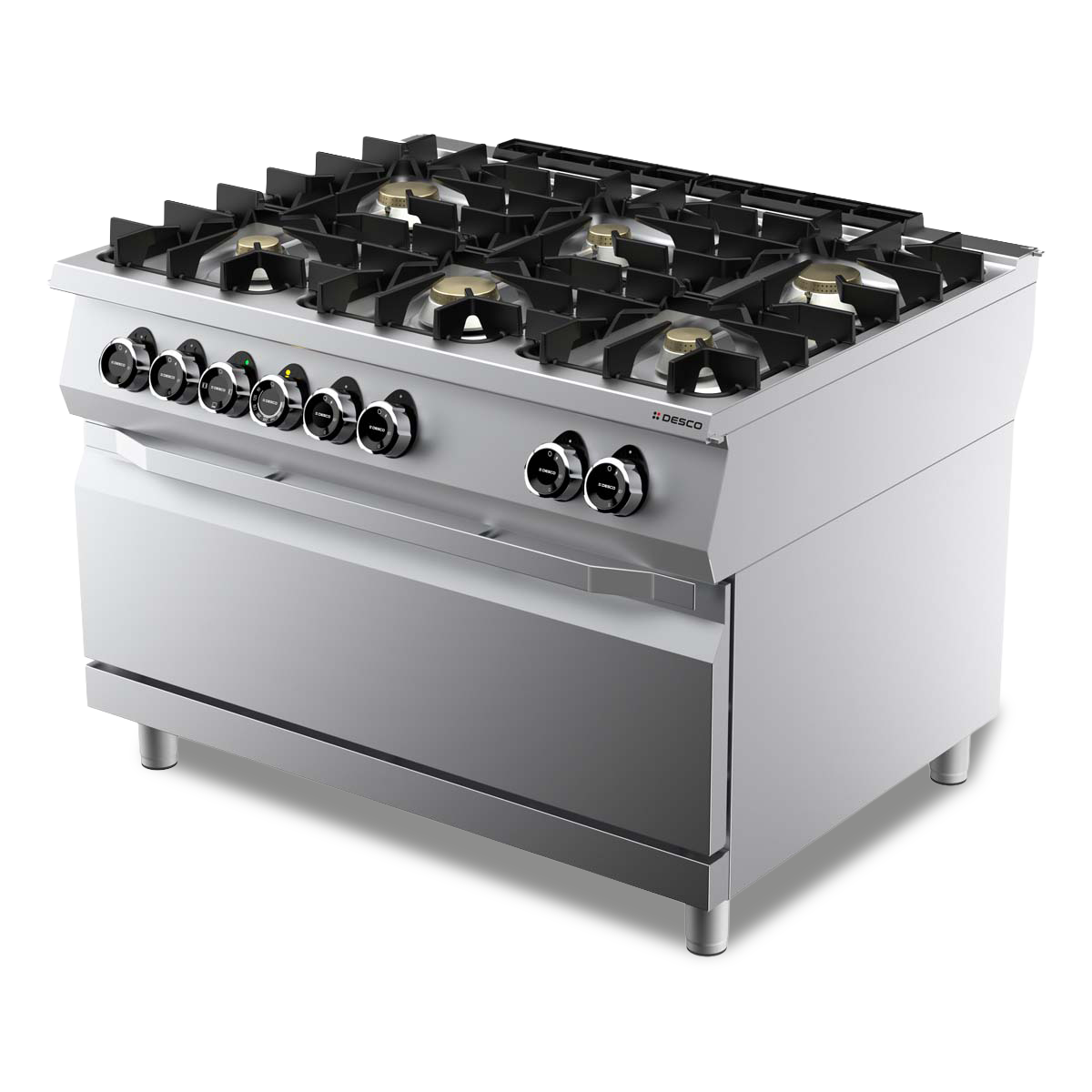 GAS KITCHEN RANGE 6 BURNERS + ELT OVEN MAXI