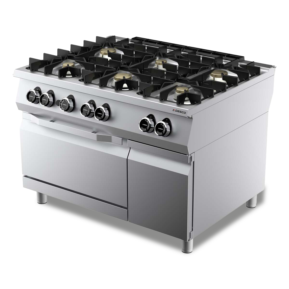 GAS KITCHEN RANGE 6 BURNERS + GAS OVEN 2/1