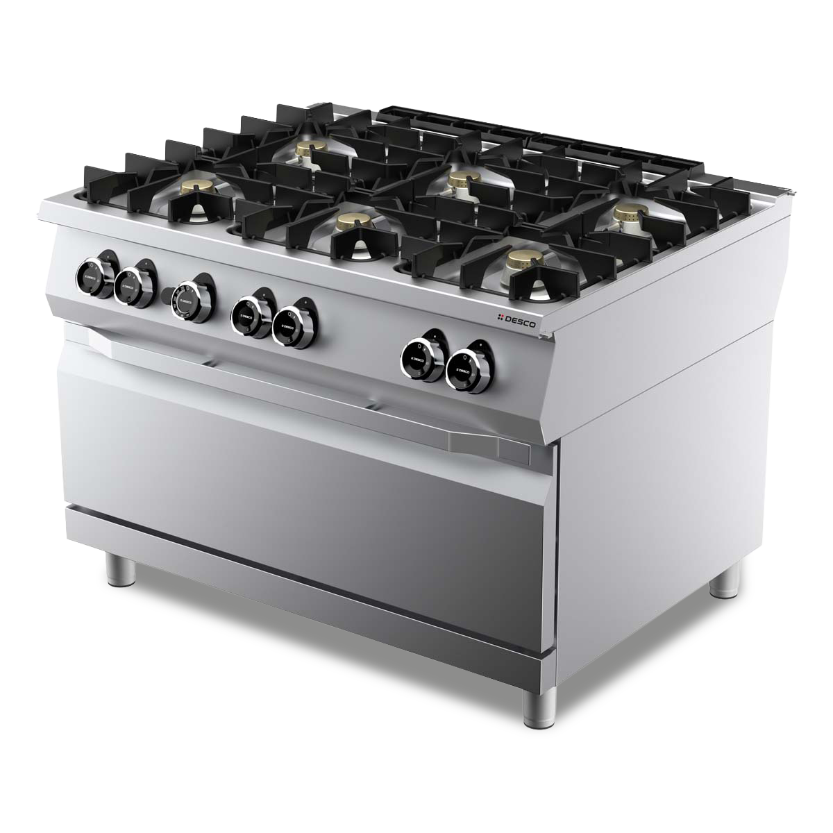 GAS KITCHEN RANGE 6 BURNERS + GAS OVEN MAXI XL